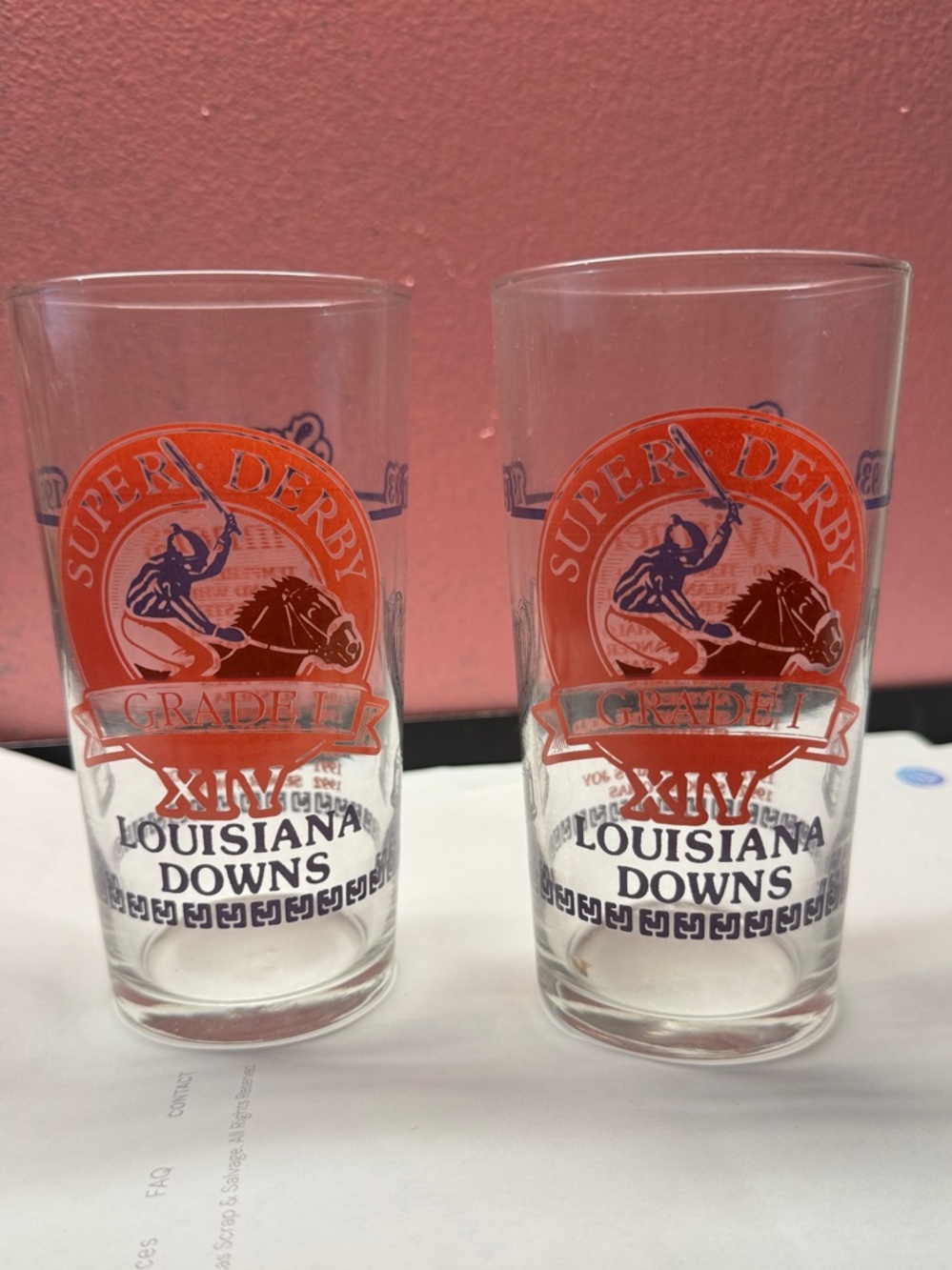Super Derby XIV Collectible Pint Glass - Orange and Blue